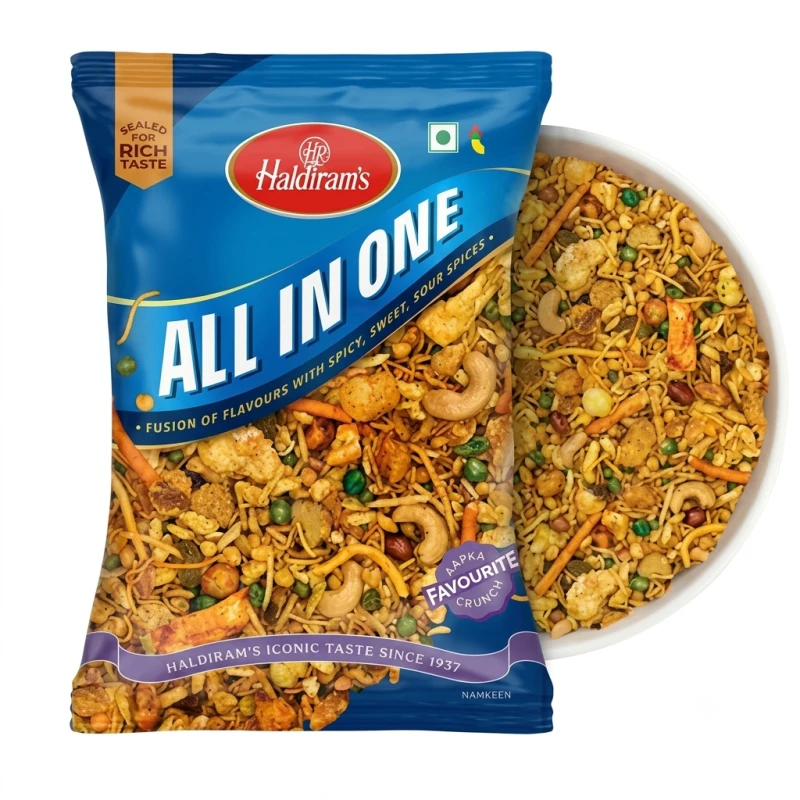 Haldiram's All In One Crunchy Mixture Namkeen, 200 g Snacks & Branded Foods