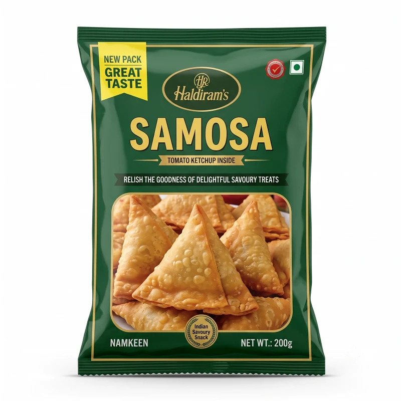 Haldiram's Dry Samosa Crispy Snack Pack, 200 g Snacks & Branded Foods