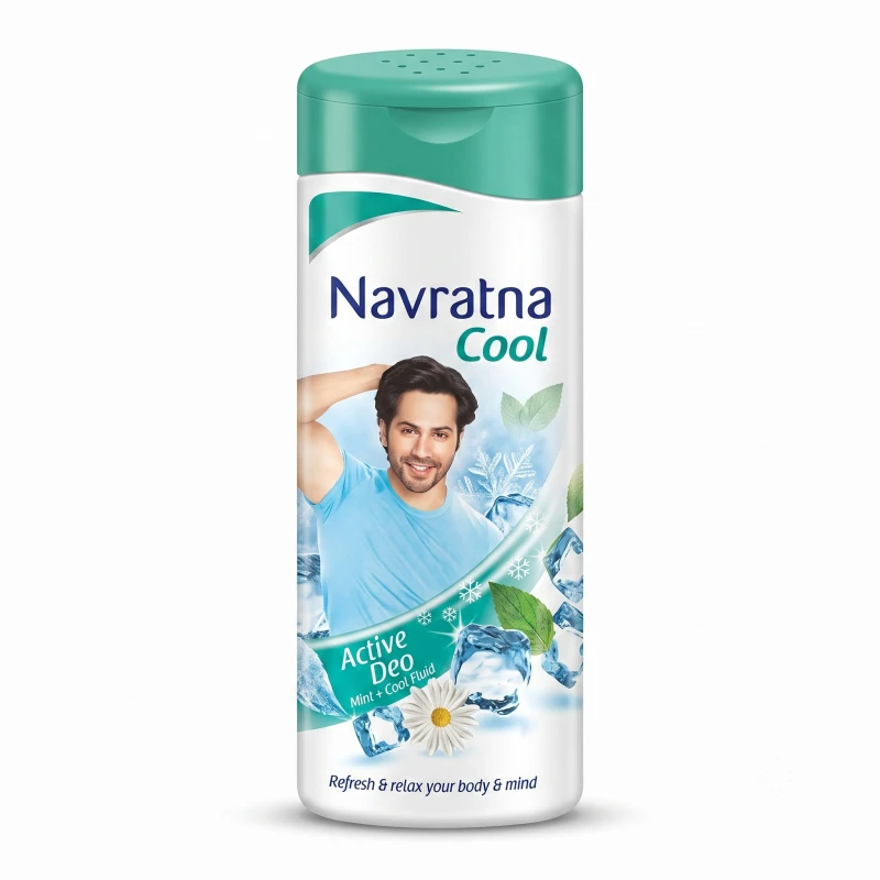 Navratna Almond Cool Talc Powder - Green, Instant Cooling, 50g Beauty & Hygiene